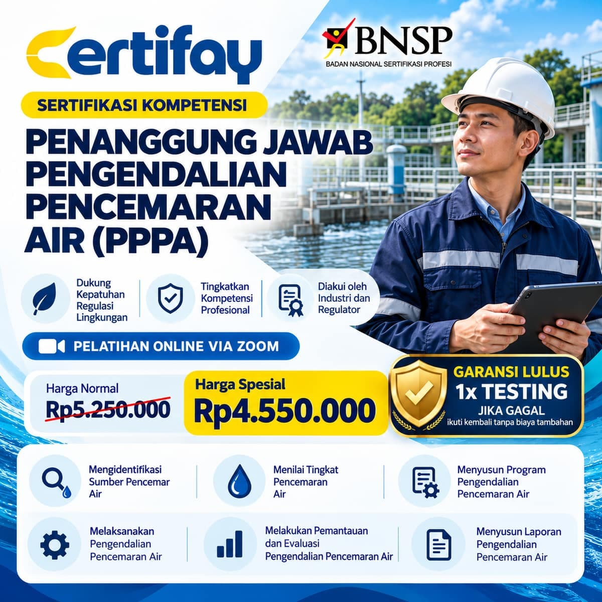 Penanggung Jawab Pengendalian Pencemaran Air (PPPA) - Sertifikasi BNSP